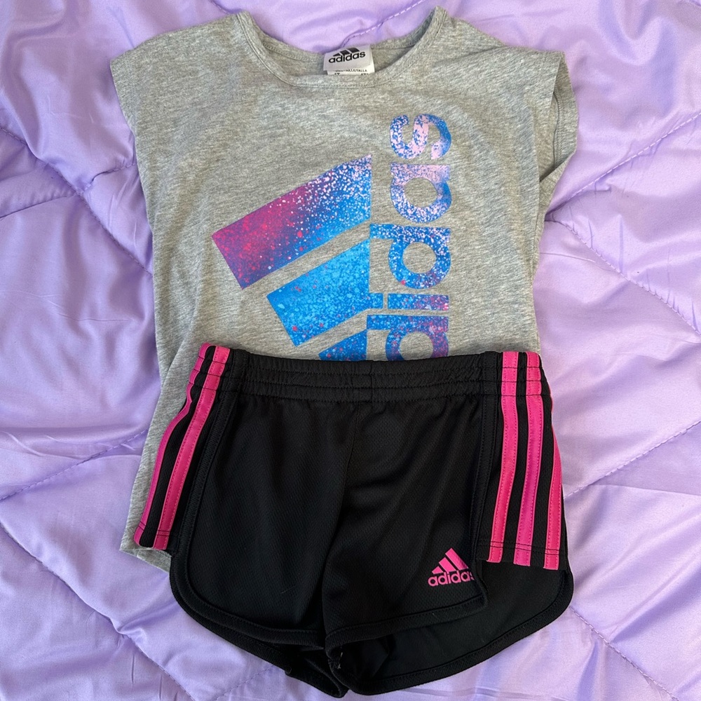 Two-Piece Toddler Girls Adidas Short Set